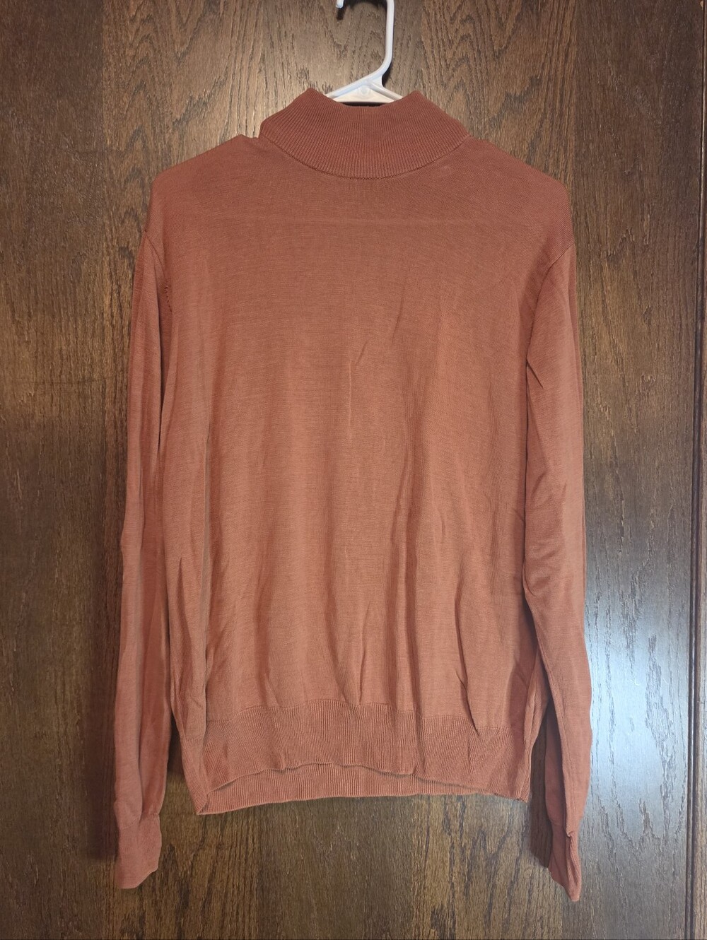 Jos. A Bank Silk Men's Rust Long-Sleeve Mock Neck Sweater